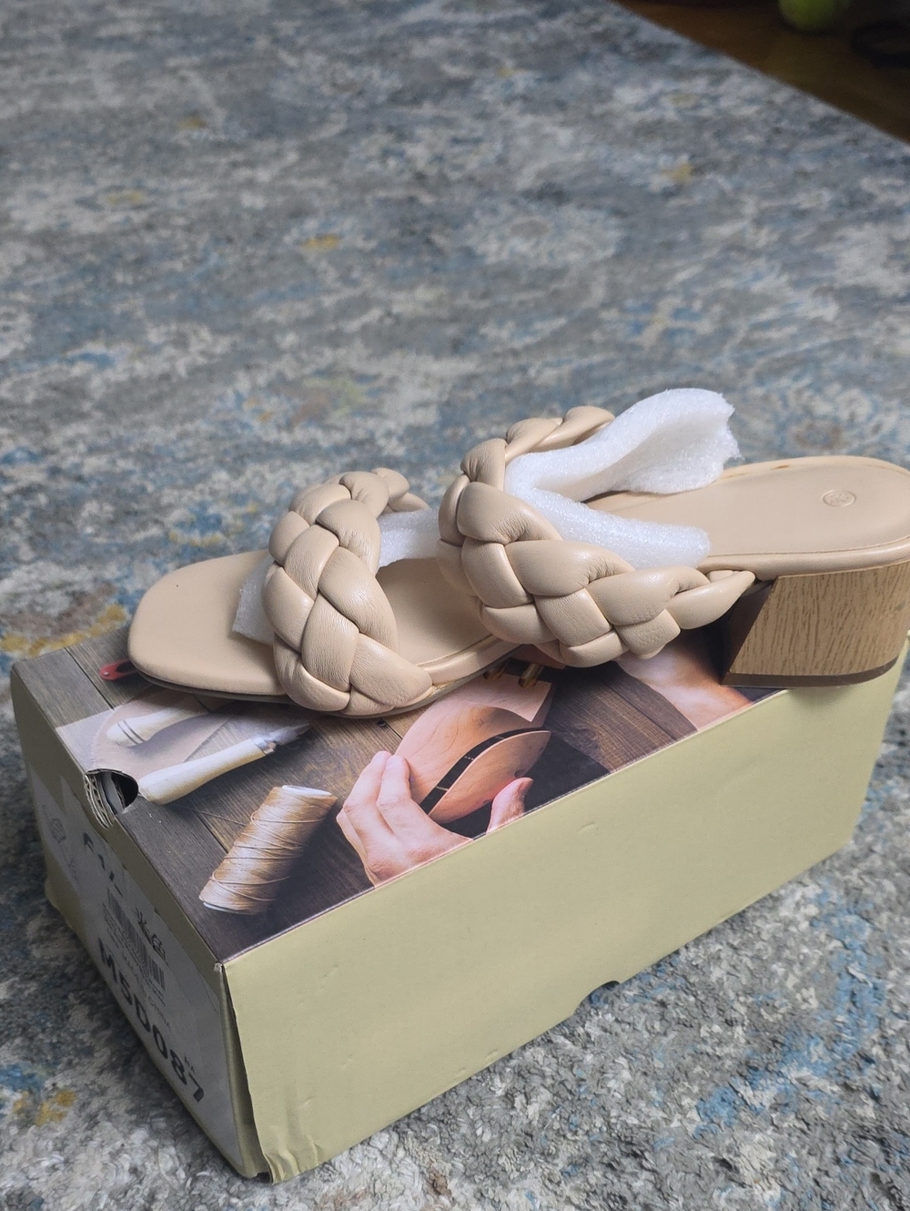 Braided Slide Sandal in Beige - Women